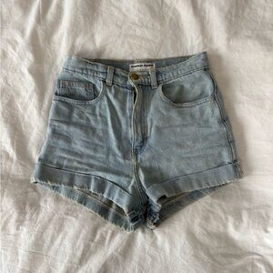 American Apparel Light Blue Denim Shorts
